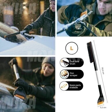 Fiskars Plus automobilinė sniego valymo šluotelė ir ledo grandiklis (ilgas) 1 Fiskars Plus automobilinė sniego valymo šluotelė ir ledo grandiklis (ilgas) 1